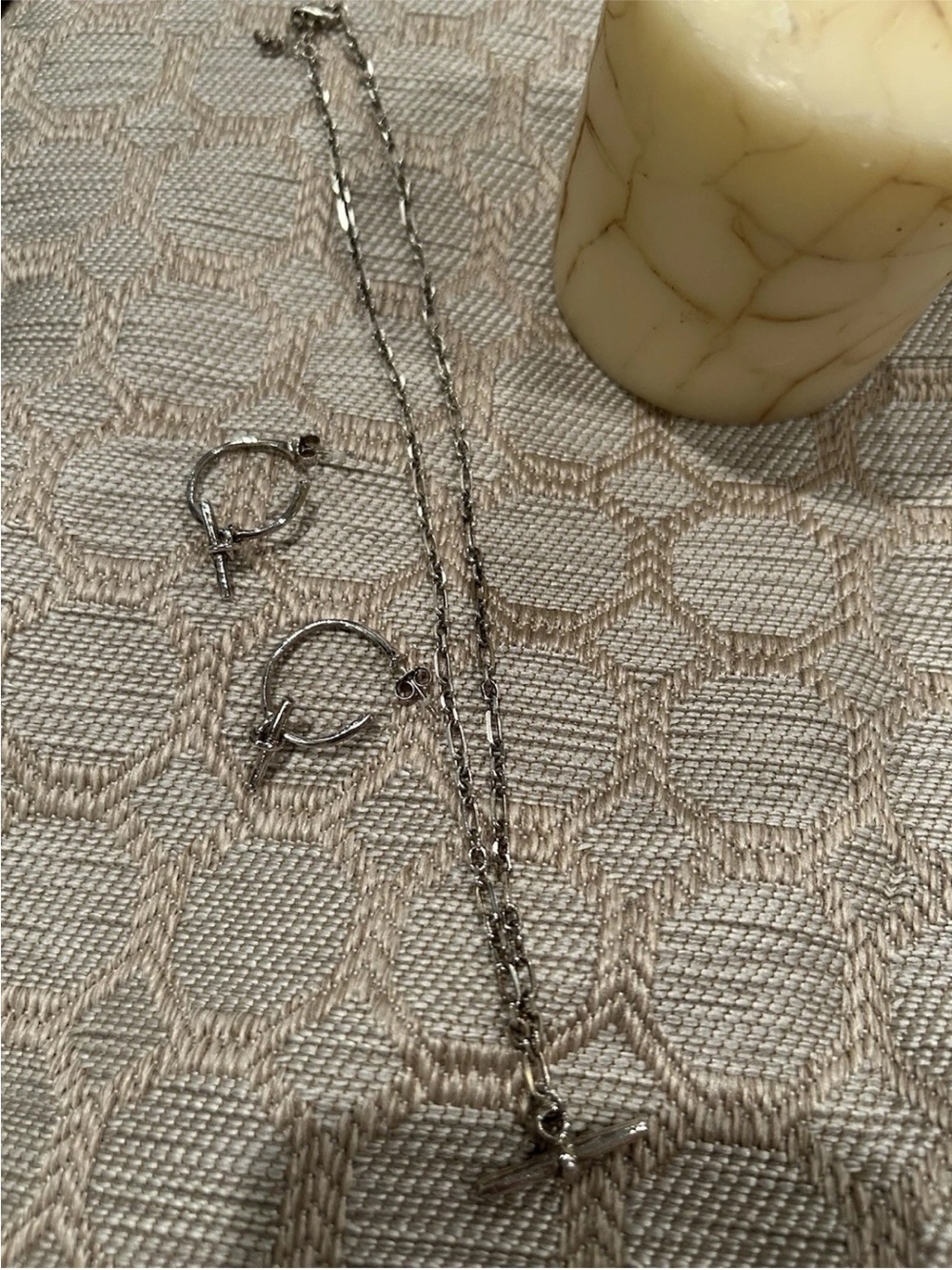 Silpada Sterling Silver Toggle Necklace and Hoop Earrings Set - Picture 2 of 5